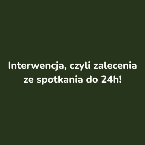 Interwencja, czyli zalecenia ze spotkania do 24h!